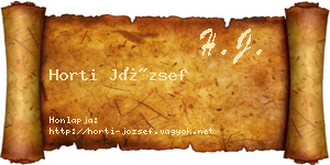 Horti József névjegykártya